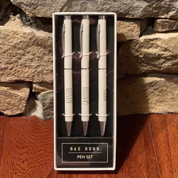 😘 NWT Rae Dunn Pen Set (3) BLESSED/GRATEFUL/HAPPY - Picture 2 of 3